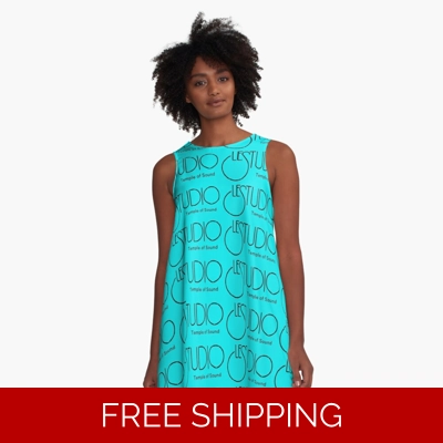 Le Studio A Line Dress Black Multi logo TOS Black